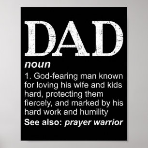 Christian Dad Definition Fathers Day Dad  Poster