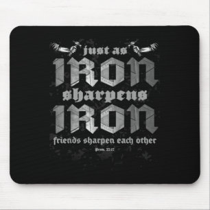Christian Dad Iron Sharpens Iron Bible Proverbs Ve Mouse Pad