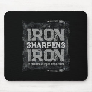 Christian Dad Iron Sharpens Iron Scripture Verse B Mouse Pad