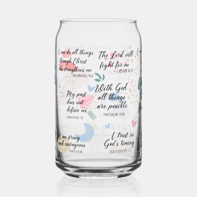 Christian Daily Reminders Bible Verses Can Glass (Front)