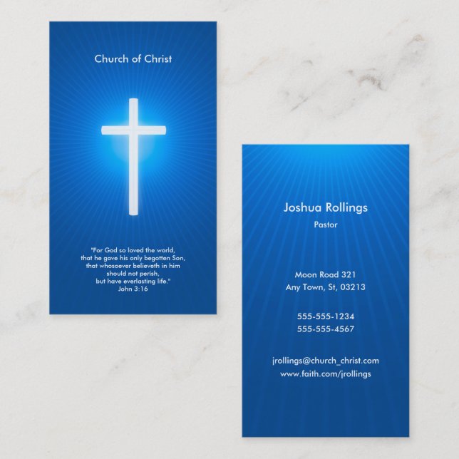 Christian - Dark Blue Business Card (Front/Back)