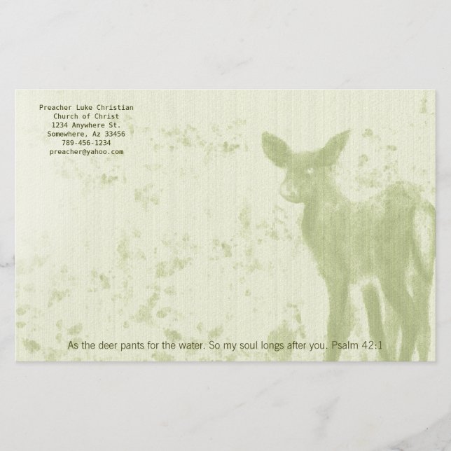 Christian Deer Pants for the Water Stationery (Front)