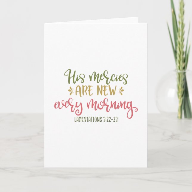 Christian Design His Mercies Are New Every Morning Card (Front)