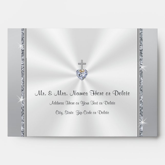 Christian Diamond Wedding Invitation Envelopes (Front)