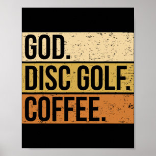 Christian Disc Golf Player Saying I God. Disc Golf Poster