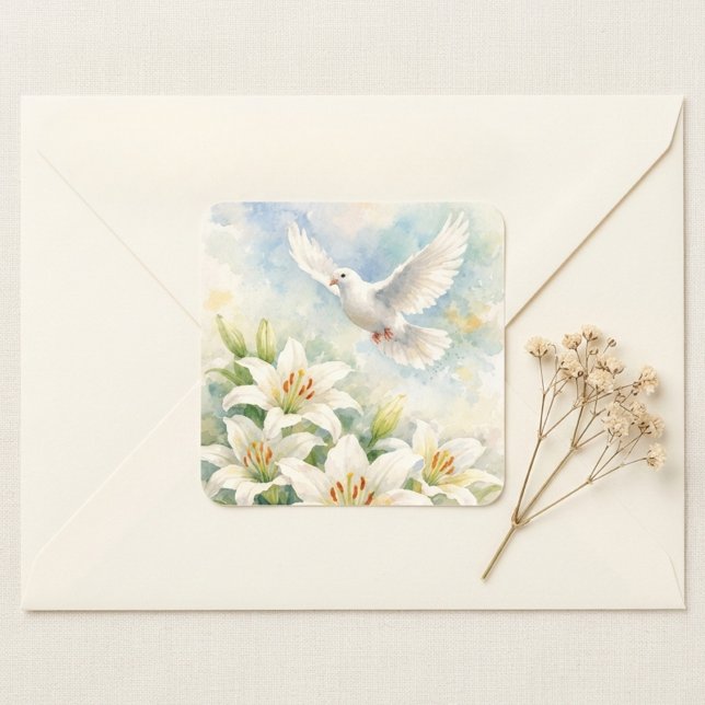 Christian Dove White Lily Sticker (Creator Uploaded)