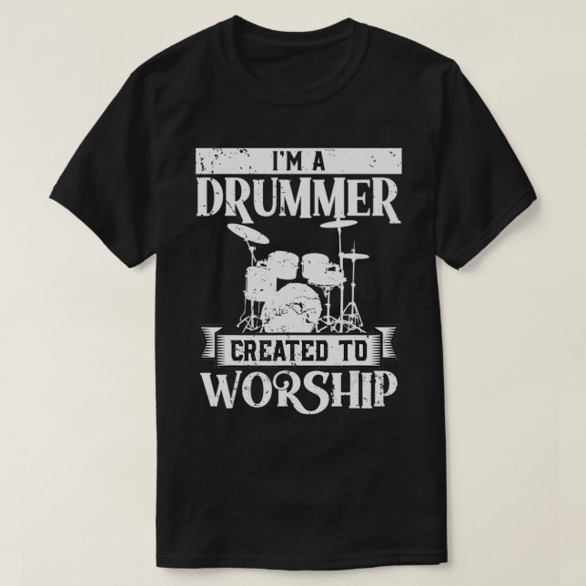Christian Drummer Gift Idea for Drummers Who Rock  T-Shirt (Design Front)