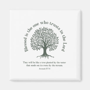 Christian Earth Day Tree Bible Verse Jeremiah 177- Magnet