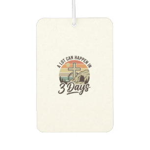 Christian Easter 3 Days Retro Cross Cave T-Shirt D Car Air Freshener