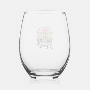 Christian Easter 3 Days Retro Cross Cave T-Shirt D Stemless Wine Glass