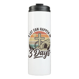 Christian Easter 3 Days Retro Cross Cave T-Shirt D Thermal Tumbler