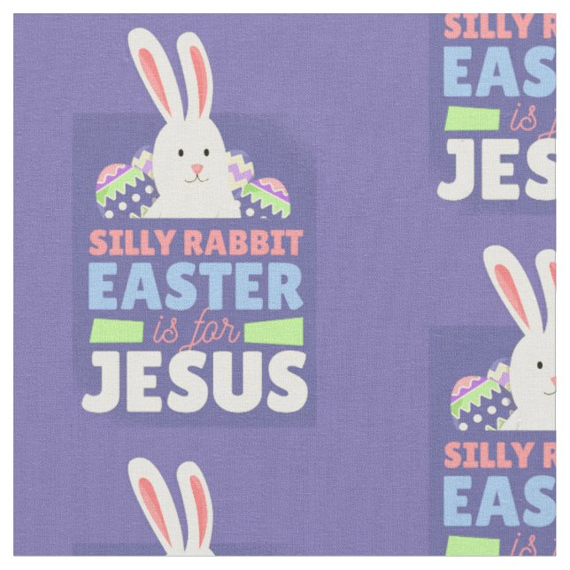 christian Easter Bunny jesus christ Fabric (Close Up)