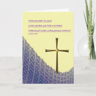 Christian Easter Card with empty gold cross