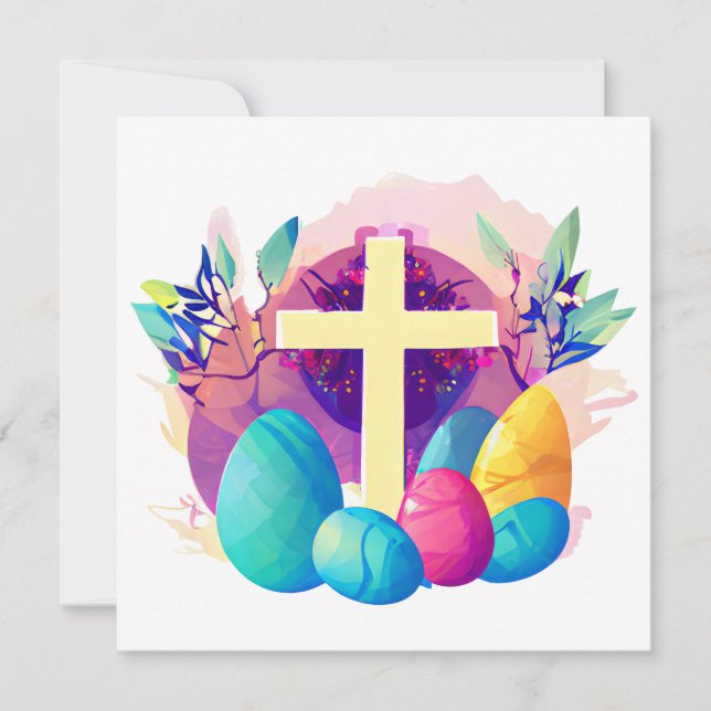 Christian Easter Cross   Holiday Card (Front)