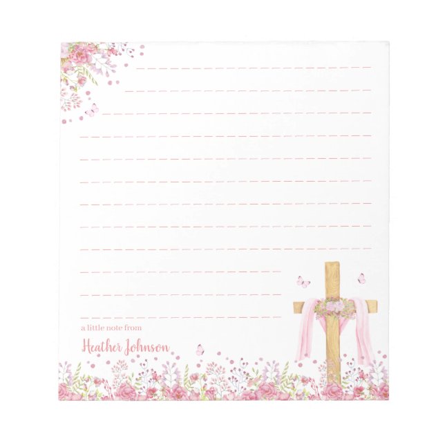 Christian Easter Cross Personalised Notepad (Front)