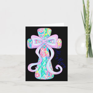 Christian Easter Cross Religious Risen Floral Card