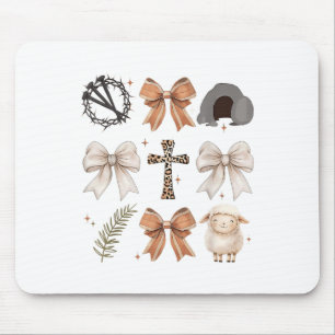 Christian Easter He Is Risen Cross Faith Coquette Mouse Pad