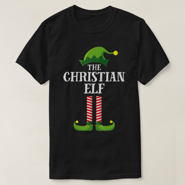 Christian Elf Matching Family Group Christmas Part T-Shirt (Design Front)