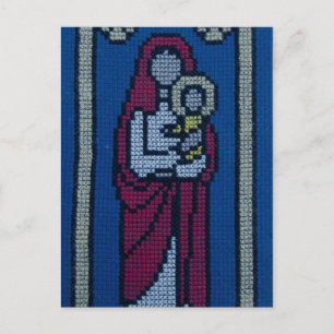 Christian embroidery postcard