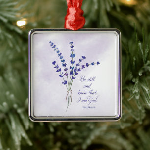Christian Encouragement Lavender with Scripture  Metal Tree Decoration