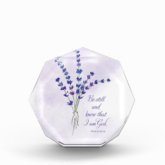 Christian Encouragement Lavender with Scripture  Photo Block (Front)