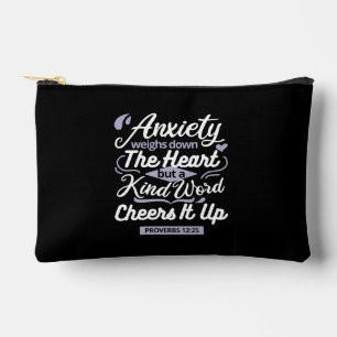 Christian Encouragement Quote – Anxiety & Kindness Accessory Pouch