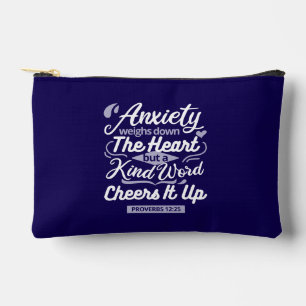 Christian Encouragement Quote – Anxiety & Kindness Accessory Pouch