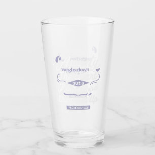 Christian Encouragement Quote – Anxiety & Kindness Glass