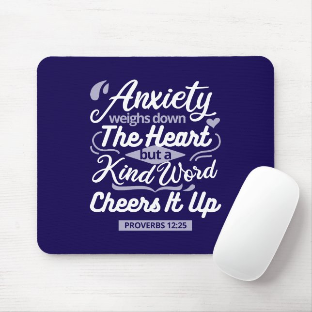 Christian Encouragement Quote – Anxiety & Kindness Mouse Pad (With Mouse)