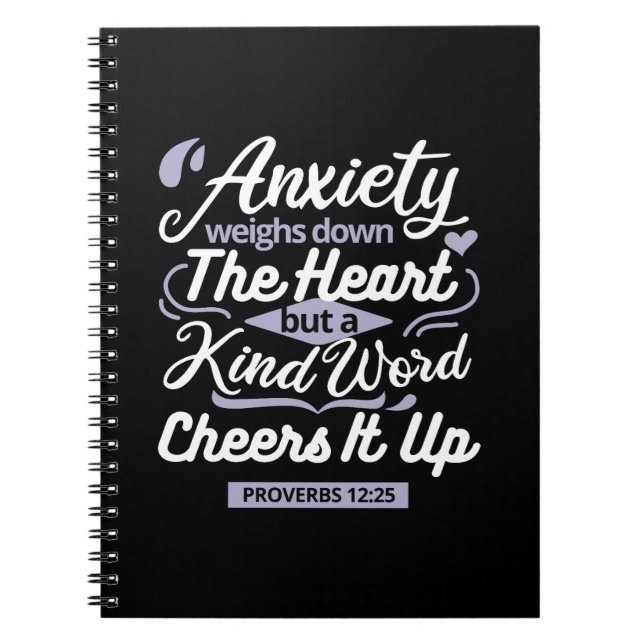Christian Encouragement Quote – Anxiety & Kindness Notebook (Front)