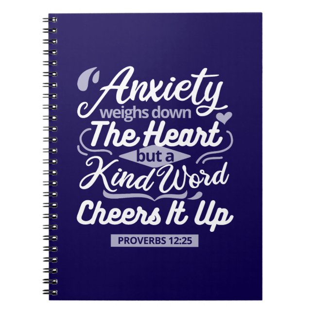 Christian Encouragement Quote – Anxiety & Kindness Notebook (Front)