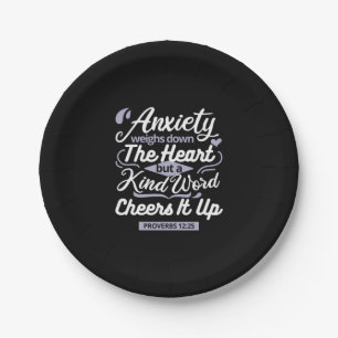 Christian Encouragement Quote – Anxiety & Kindness Paper Plate