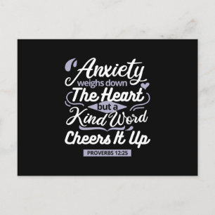 Christian Encouragement Quote – Anxiety & Kindness Postcard