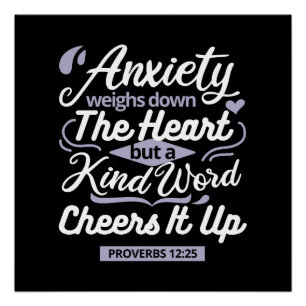 Christian Encouragement Quote – Anxiety & Kindness Poster