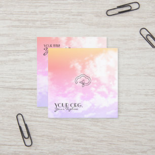 Christian Eternal Life Cross & Cloud Square Business Card