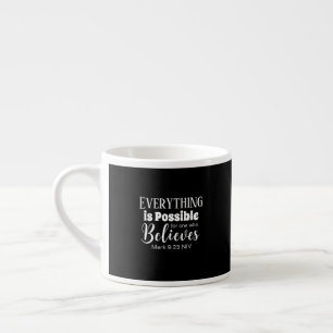 Christian Faith Bible Verse Believe Black Espresso Cup