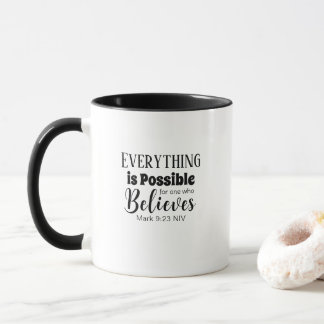 Christian Faith Bible Verse Believe Black Mug