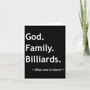 Christian Faith Christianity God Family Billiards  Card