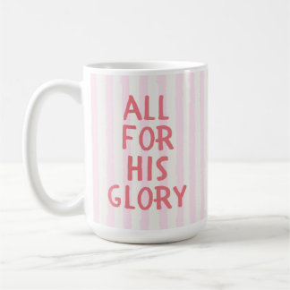 Christian Faith Cosy Cute Pink Stripe Bible Quote Coffee Mug