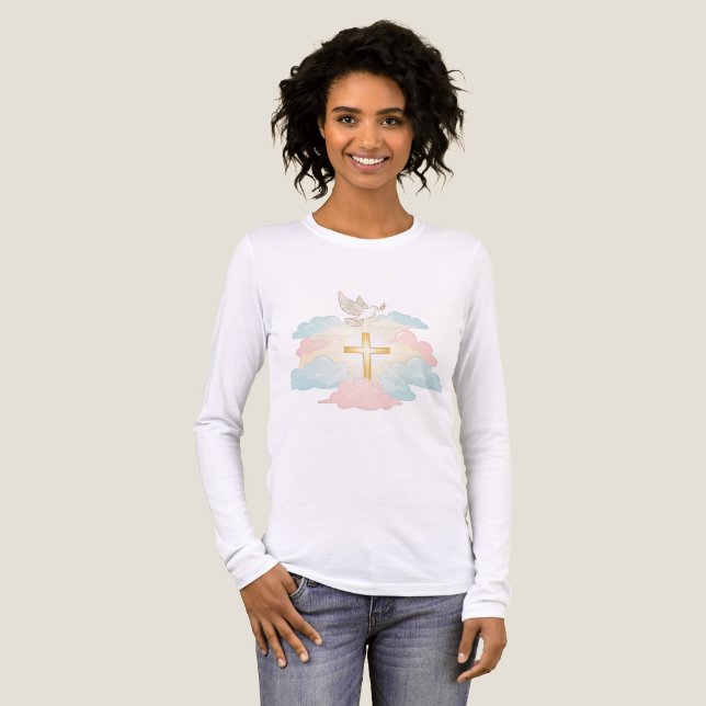 Christian Faith Cross Hoodie Tri-Blend Shirt (Front Full)