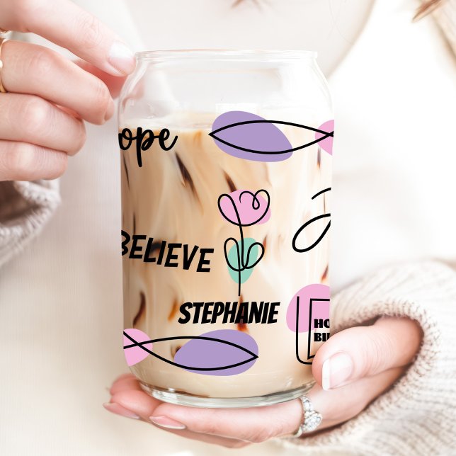 Christian Faith Custom Name Can Glass (Creator Uploaded)