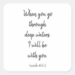 Christian Faith God will be with you Square Sticker