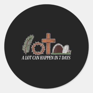 Christian Faith Happy Easter Day A Lot Can Happen Classic Round Sticker