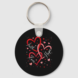 Christian Faith Hope Love Hearts Religious Valenti Key Ring