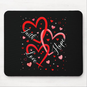 Christian Faith Hope Love Hearts Religious Valenti Mouse Pad