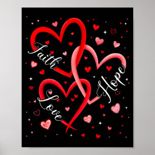 Christian Faith Hope Love Hearts Religious Valenti Poster