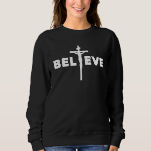 Christian Faith In Christ Quote Christmas Saying B Sweatshirt