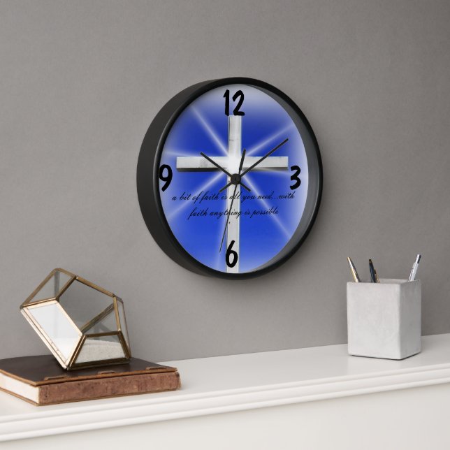 Christian faith inspirational quotes clock (Office)
