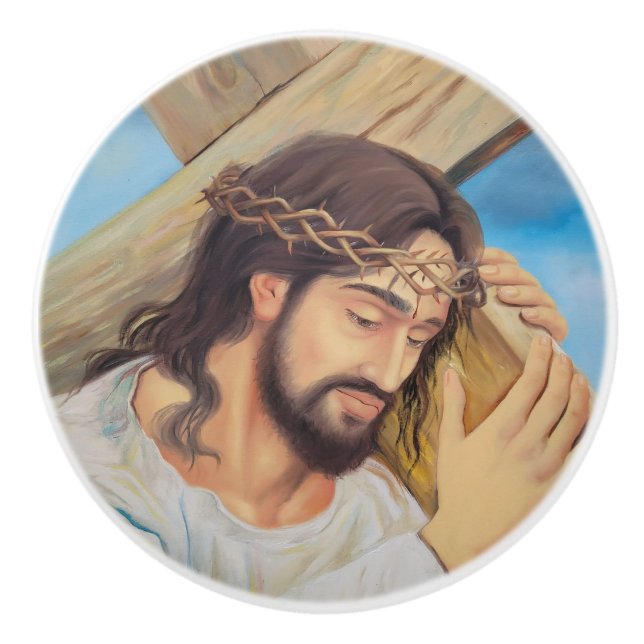 Christian Faith Jesus Christ Ceramic Knob (Front)