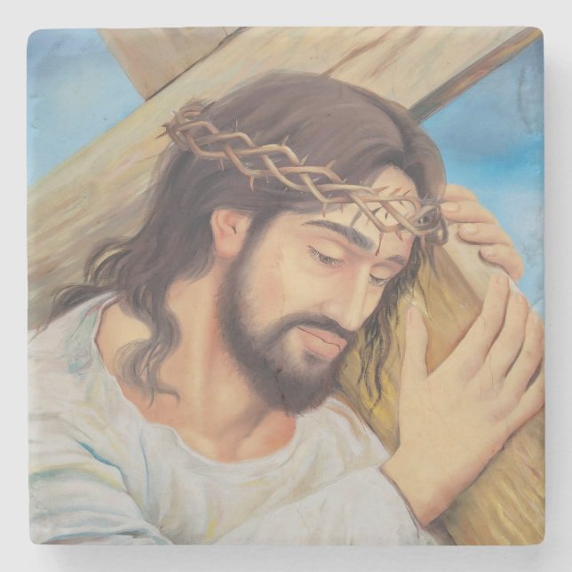 Christian Faith Jesus Christ Stone Coaster (Front)